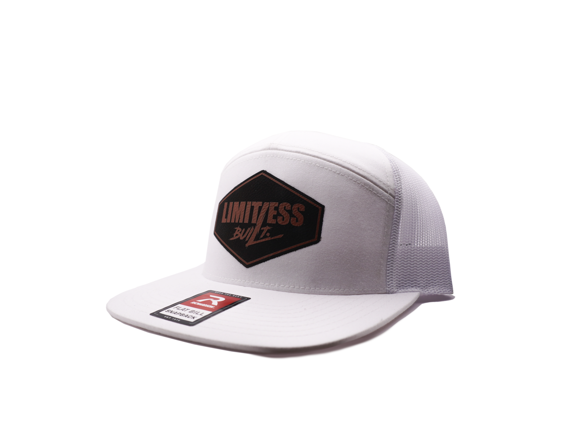 Limitless Built – Leather Patch White Flatbill