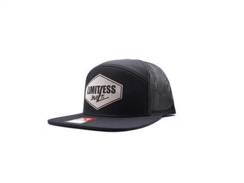 Limitless Built White Leather Patch Flatbill
