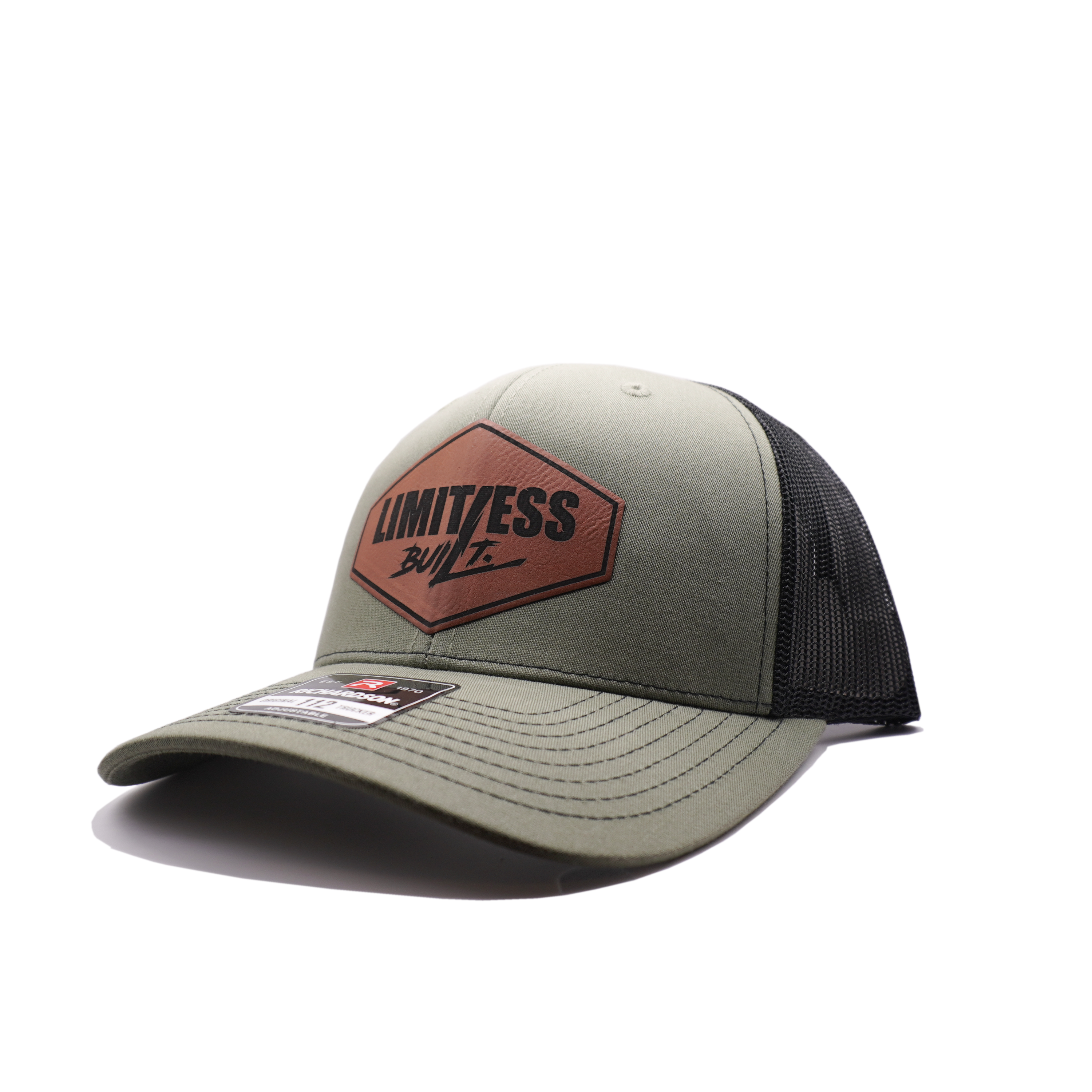 Limitless Built – Premium Leather Patch Trucker Hat